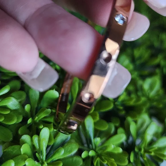 Kate Spade Rose Gold Toned Hinged bracelet with crystals - Picture 6 of 9